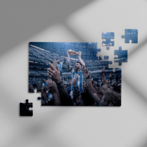 Rompecabezas de Lionel Messi con la Copa del Mundo
